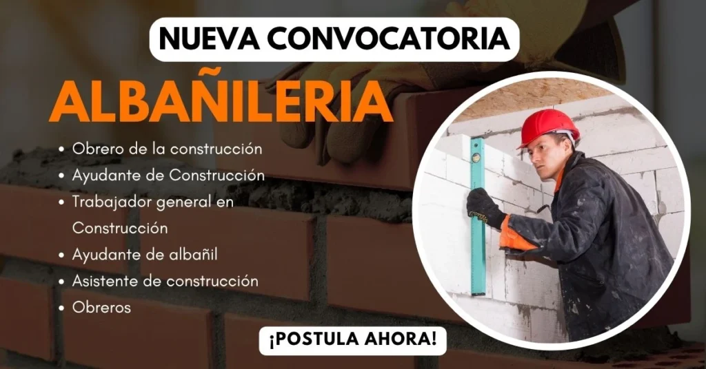 👷‍♂️ Convocatoria de Trabajo para Albañiles